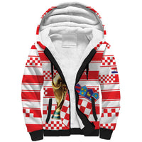 Custom World Football Croatia 2026 Sherpa Hoodie Vatreni Hrabar Broj - Wonder Print Shop