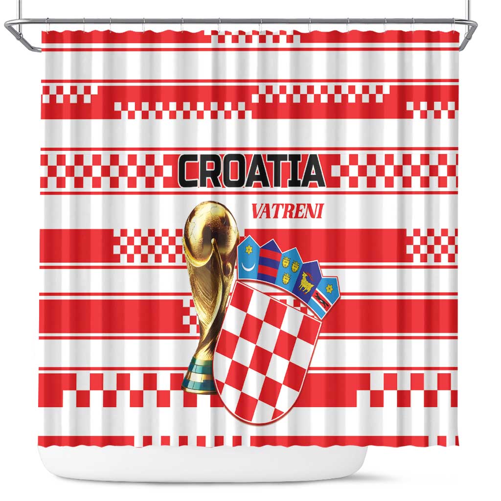 World Football Croatia 2026 Shower Curtain Vatreni Hrabar Broj - Wonder Print Shop