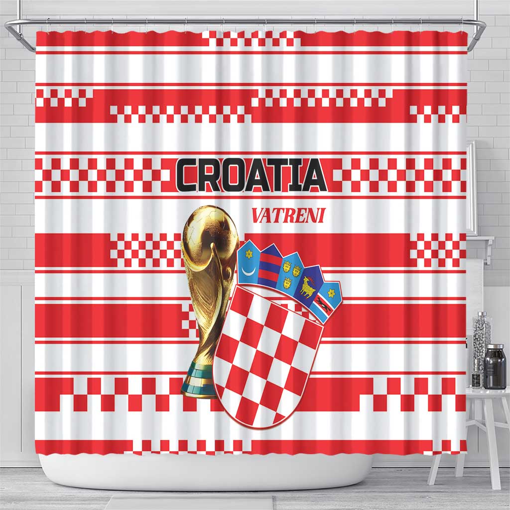 World Football Croatia 2026 Shower Curtain Vatreni Hrabar Broj - Wonder Print Shop