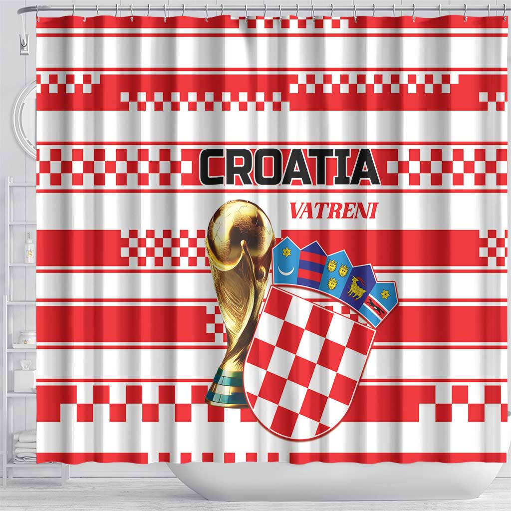 World Football Croatia 2026 Shower Curtain Vatreni Hrabar Broj - Wonder Print Shop