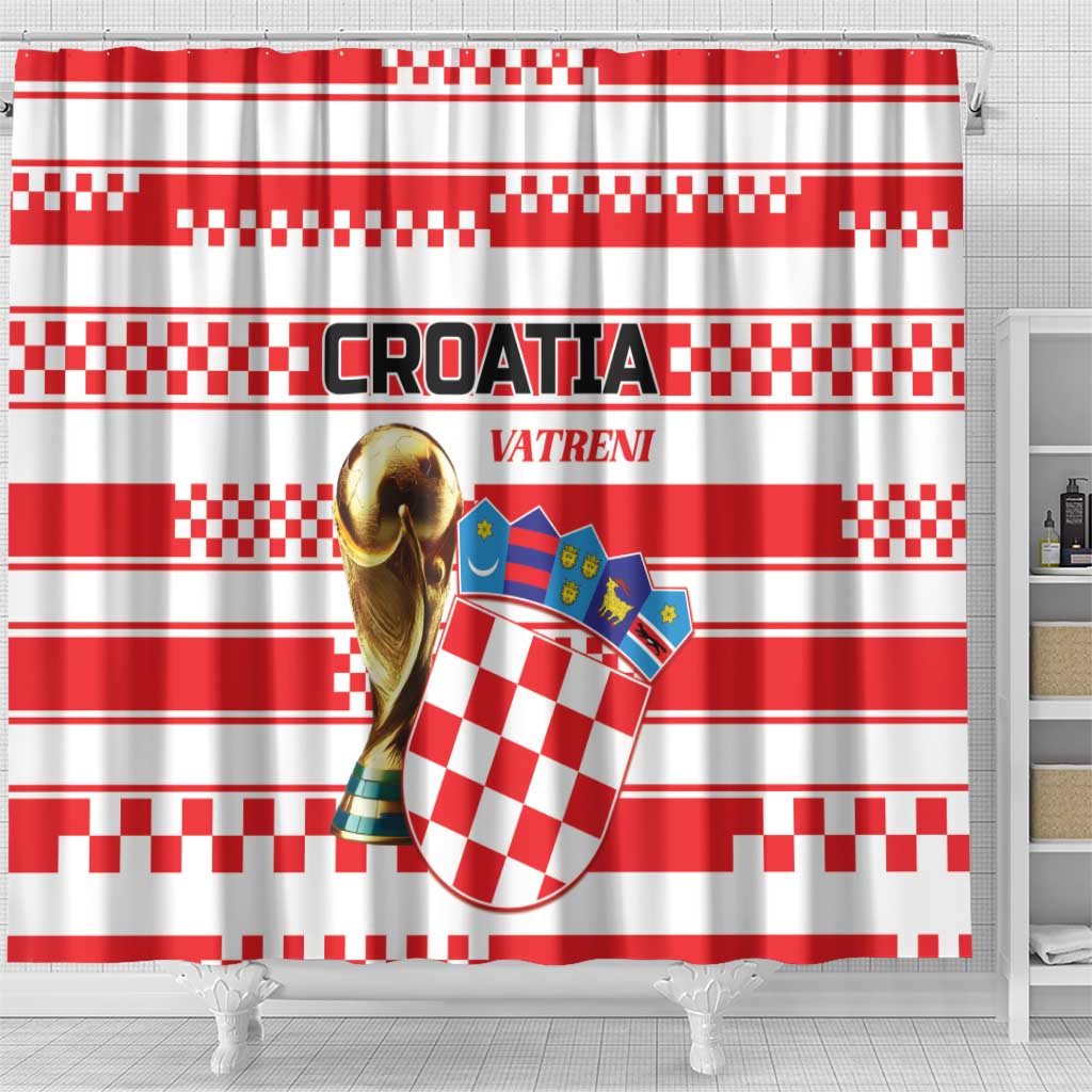 World Football Croatia 2026 Shower Curtain Vatreni Hrabar Broj - Wonder Print Shop
