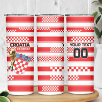 Custom World Football Croatia 2026 Skinny Tumbler Vatreni Hrabar Broj - Wonder Print Shop