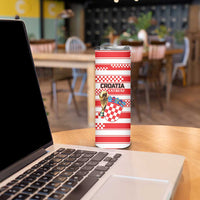 Custom World Football Croatia 2026 Skinny Tumbler Vatreni Hrabar Broj - Wonder Print Shop