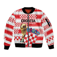 Custom World Football Croatia 2026 Sleeve Zip Bomber Jacket Vatreni Hrabar Broj - Wonder Print Shop
