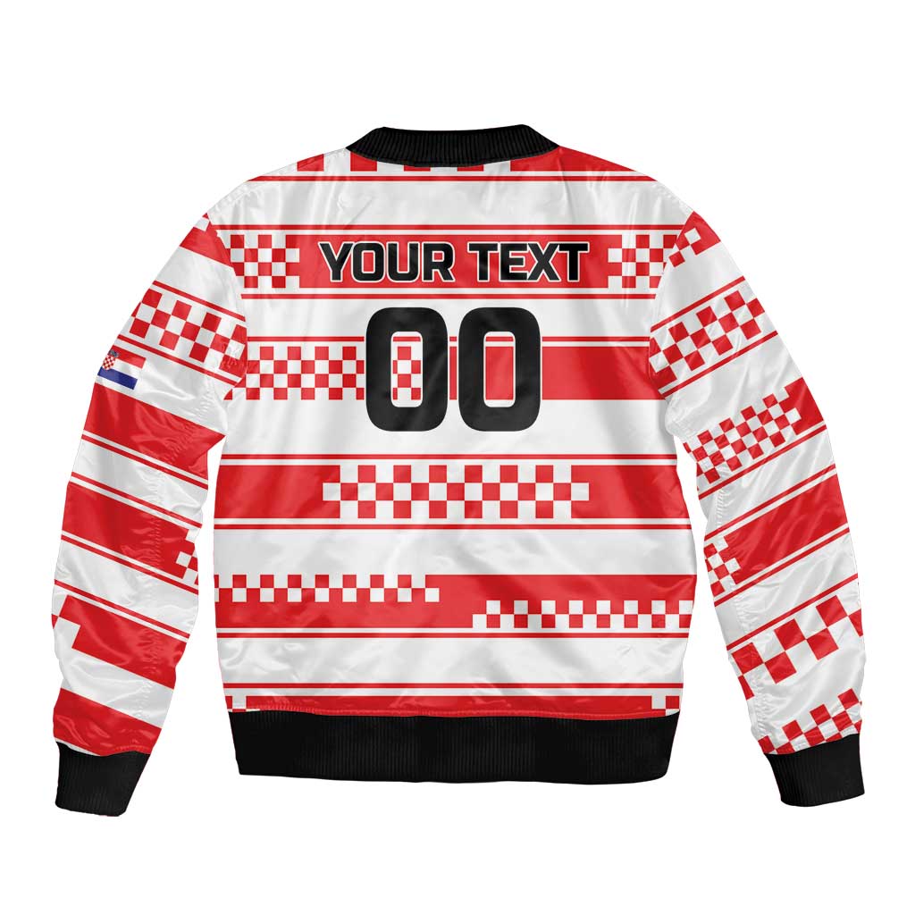 Custom World Football Croatia 2026 Sleeve Zip Bomber Jacket Vatreni Hrabar Broj - Wonder Print Shop