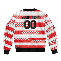Custom World Football Croatia 2026 Sleeve Zip Bomber Jacket Vatreni Hrabar Broj - Wonder Print Shop