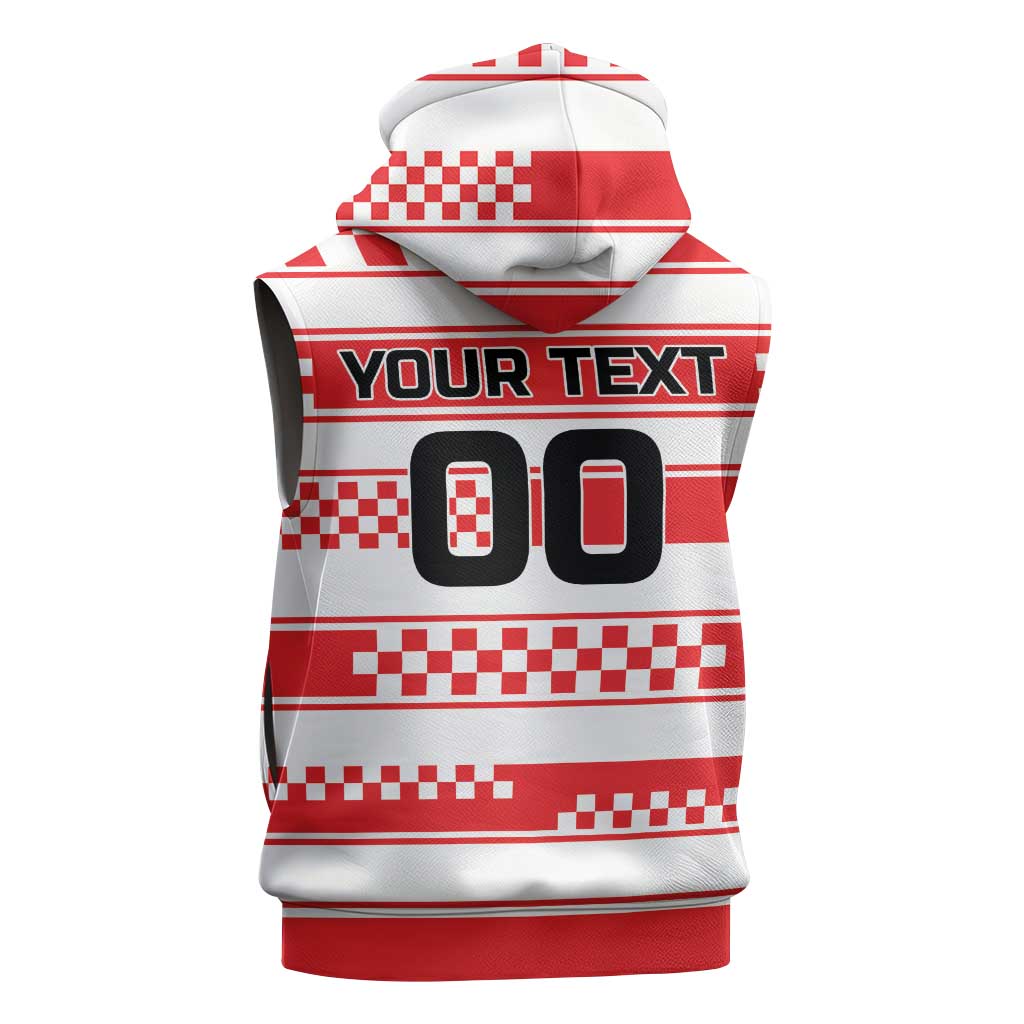 Custom World Football Croatia 2026 Sleeveless Hoodie Vatreni Hrabar Broj - Wonder Print Shop