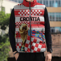 Custom World Football Croatia 2026 Sleeveless Puffer Jacket Vatreni Hrabar Broj - Wonder Print Shop
