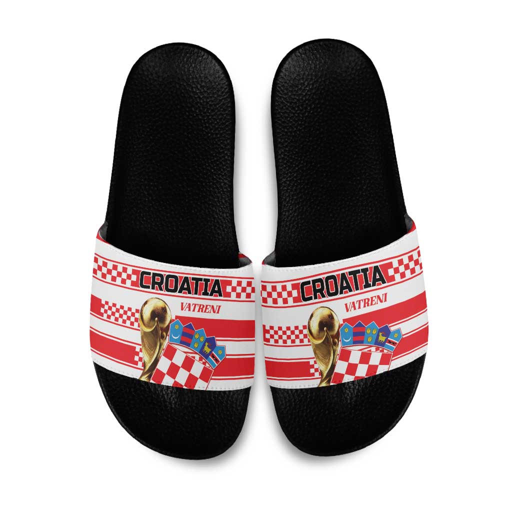 World Football Croatia 2026 Slide Sandals Vatreni Hrabar Broj - Wonder Print Shop