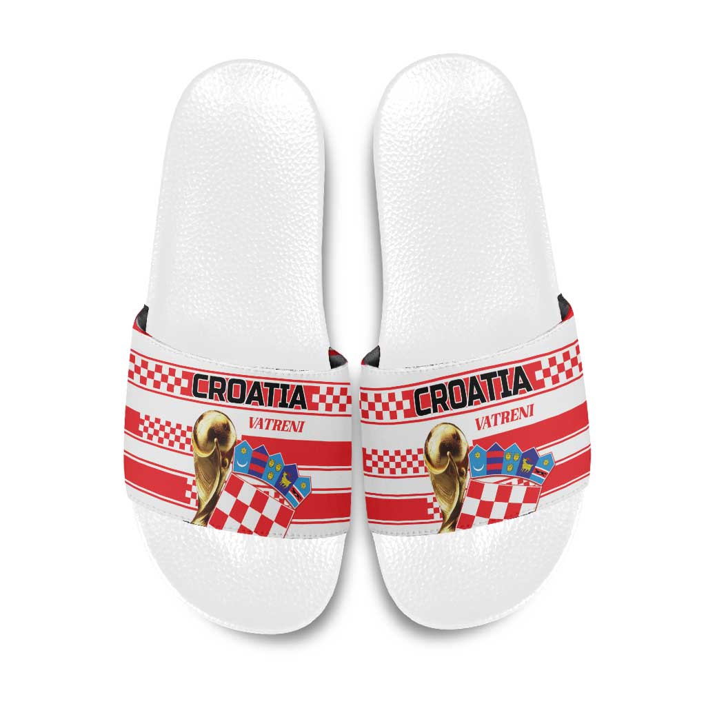 World Football Croatia 2026 Slide Sandals Vatreni Hrabar Broj - Wonder Print Shop