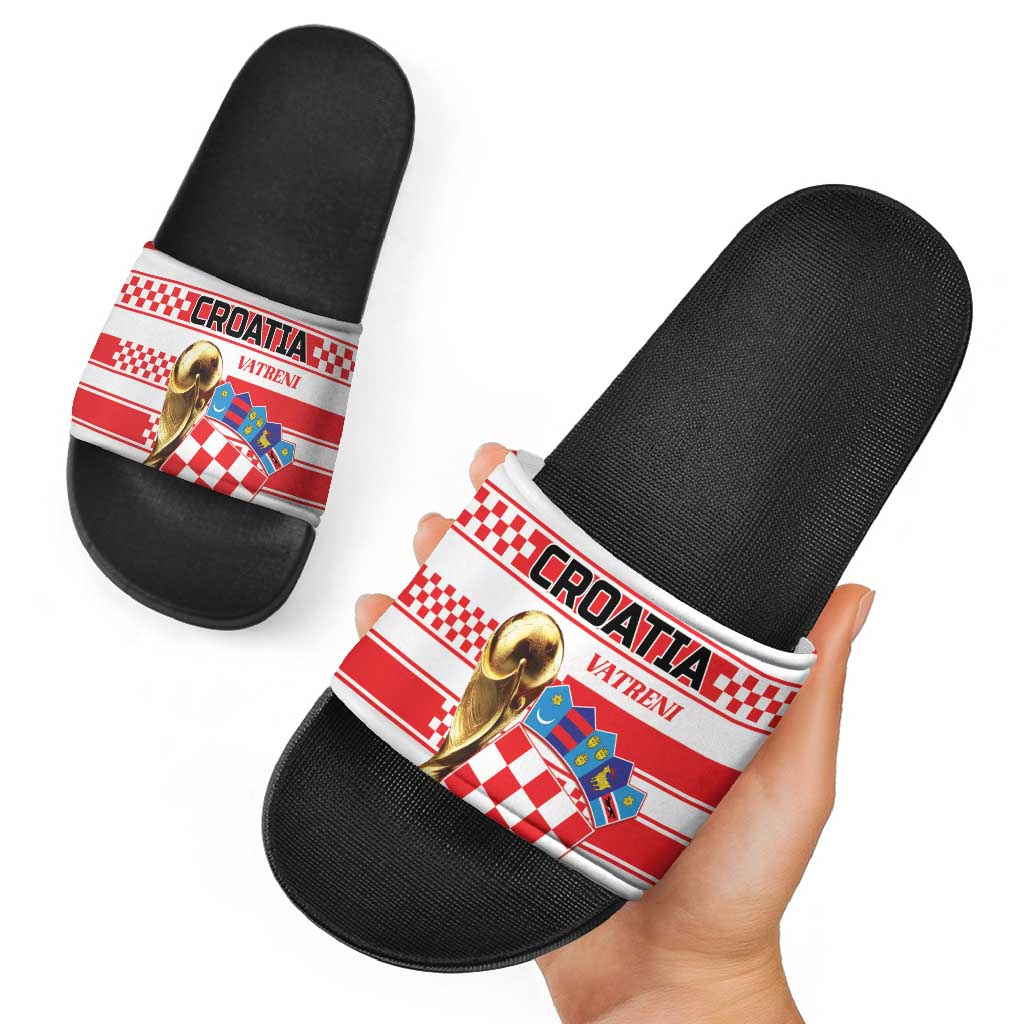 World Football Croatia 2026 Slide Sandals Vatreni Hrabar Broj - Wonder Print Shop
