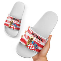 World Football Croatia 2026 Slide Sandals Vatreni Hrabar Broj - Wonder Print Shop