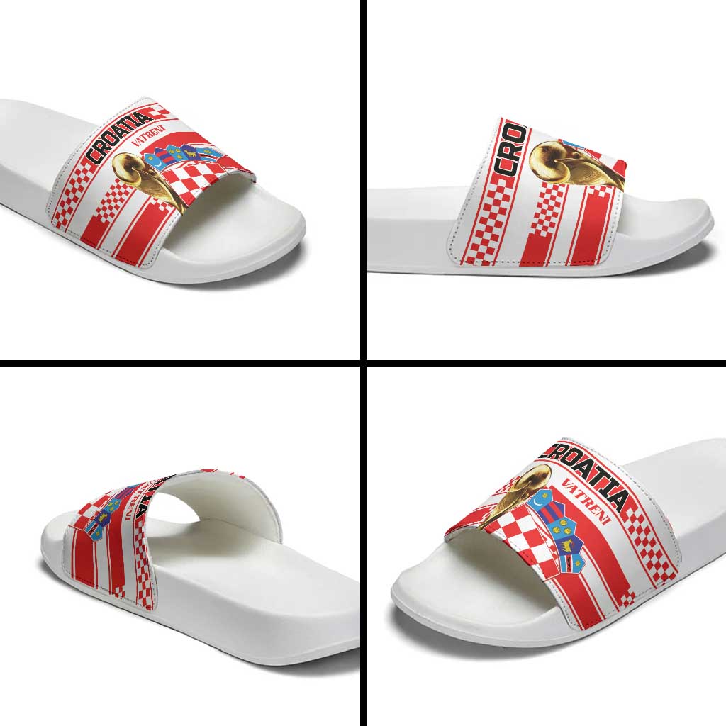 World Football Croatia 2026 Slide Sandals Vatreni Hrabar Broj - Wonder Print Shop