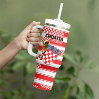 Custom World Football Croatia 2026 Tumbler With Handle Vatreni Hrabar Broj - Wonder Print Shop