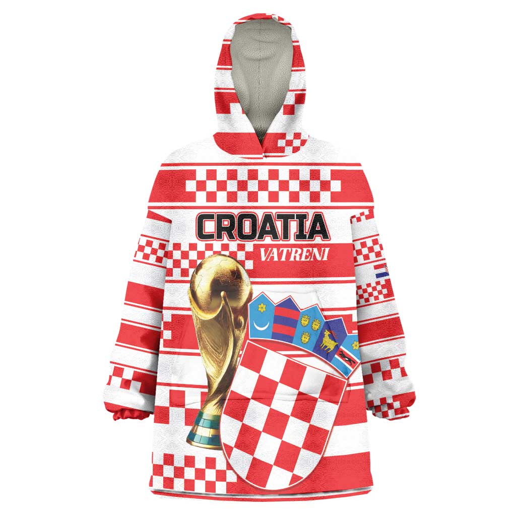 Custom World Football Croatia 2026 Wearable Blanket Hoodie Vatreni Hrabar Broj - Wonder Print Shop