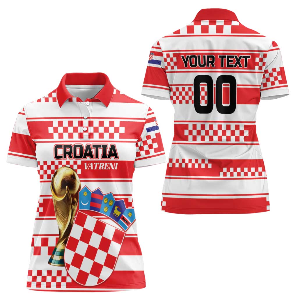 Custom World Football Croatia 2026 Women Polo Shirt Vatreni Hrabar Broj - Wonder Print Shop