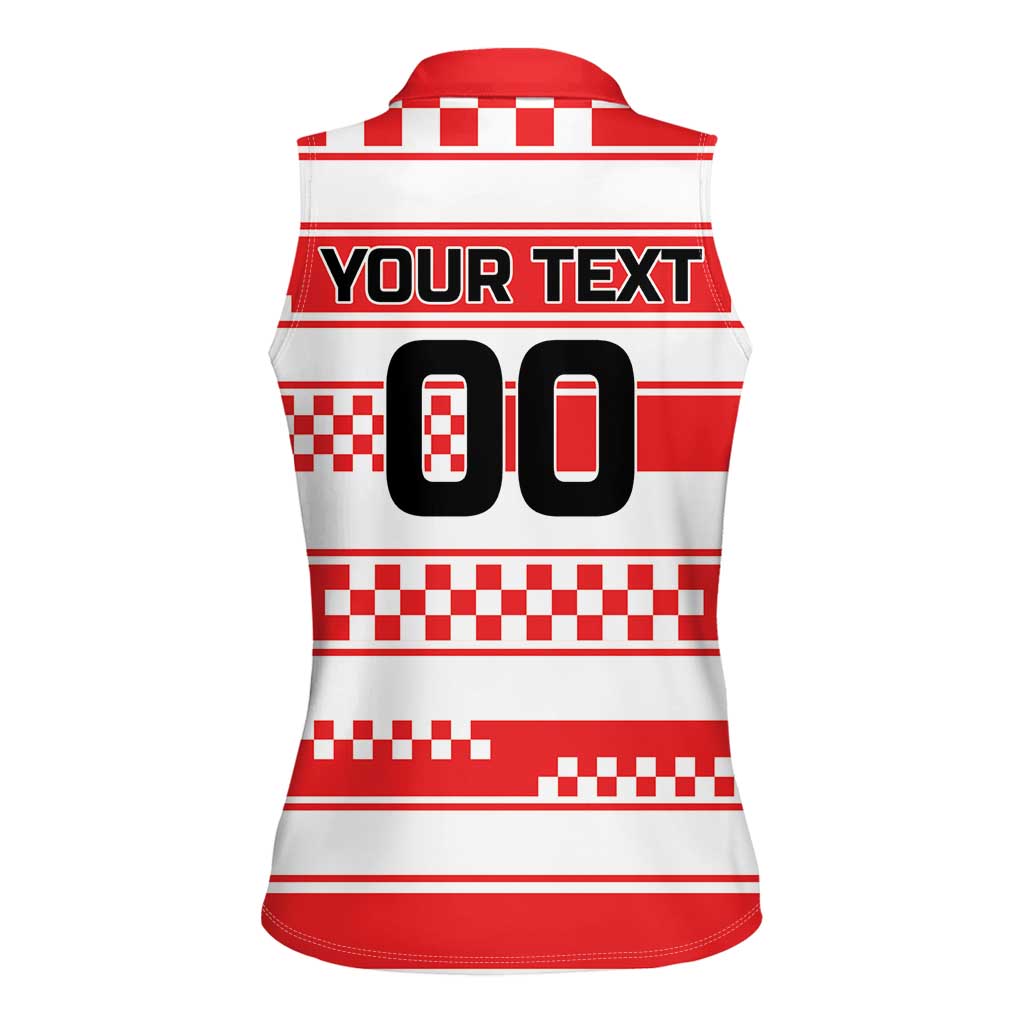 Custom World Football Croatia 2026 Women Sleeveless Polo Shirt Vatreni Hrabar Broj - Wonder Print Shop