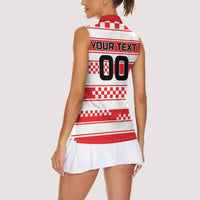 Custom World Football Croatia 2026 Women Sleeveless Polo Shirt Vatreni Hrabar Broj - Wonder Print Shop