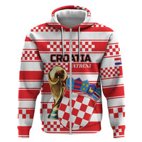 Custom World Football Croatia 2026 Zip Hoodie Vatreni Hrabar Broj - Wonder Print Shop