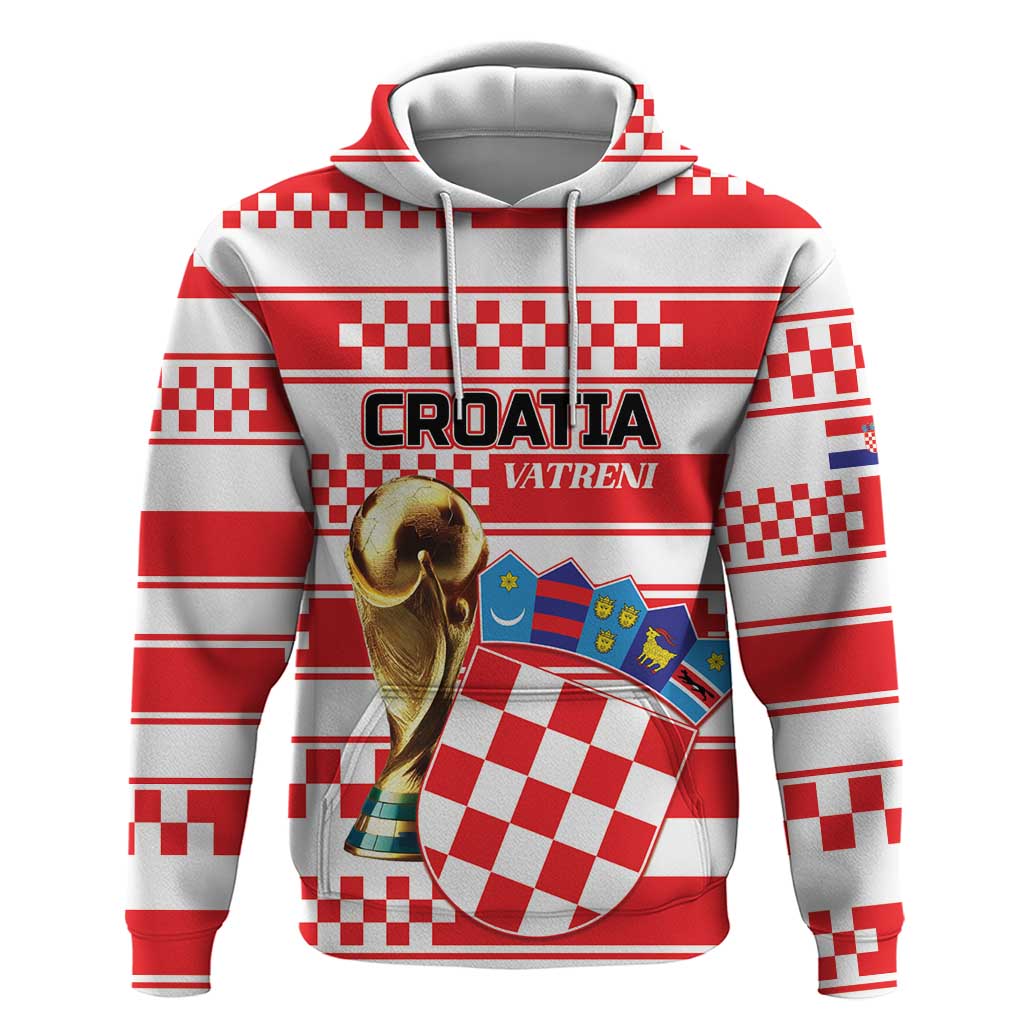 Custom World Football Croatia 2026 Zip Hoodie Vatreni Hrabar Broj - Wonder Print Shop