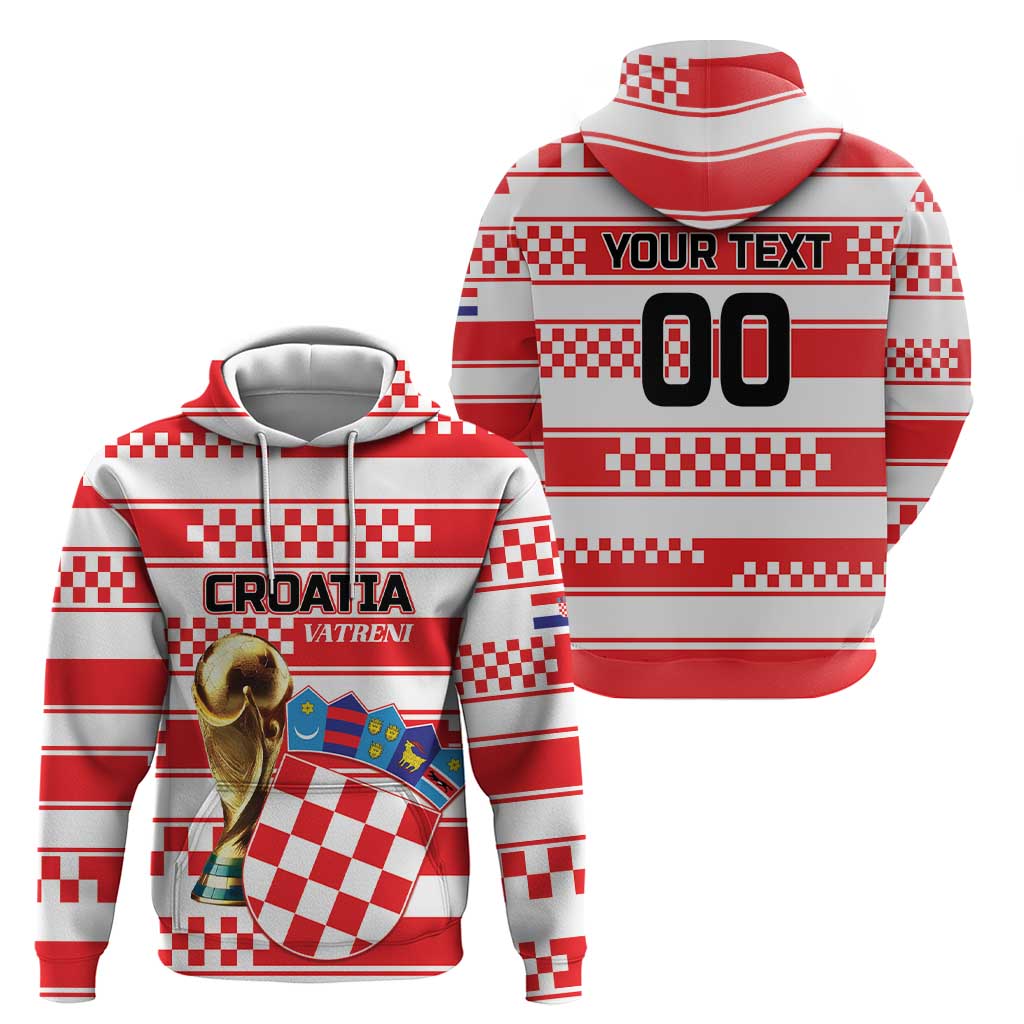 Custom World Football Croatia 2026 Zip Hoodie Vatreni Hrabar Broj - Wonder Print Shop
