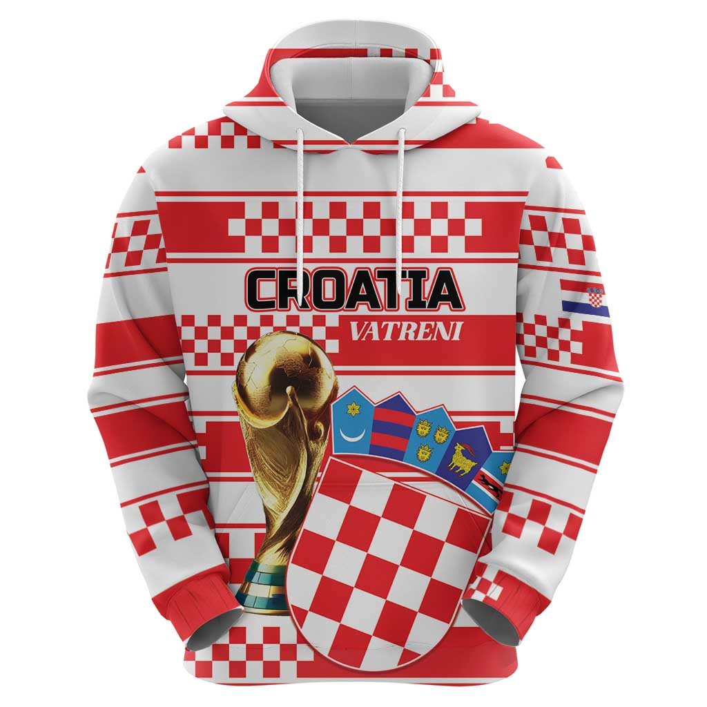 Custom World Football Croatia 2026 Zip Hoodie Vatreni Hrabar Broj - Wonder Print Shop