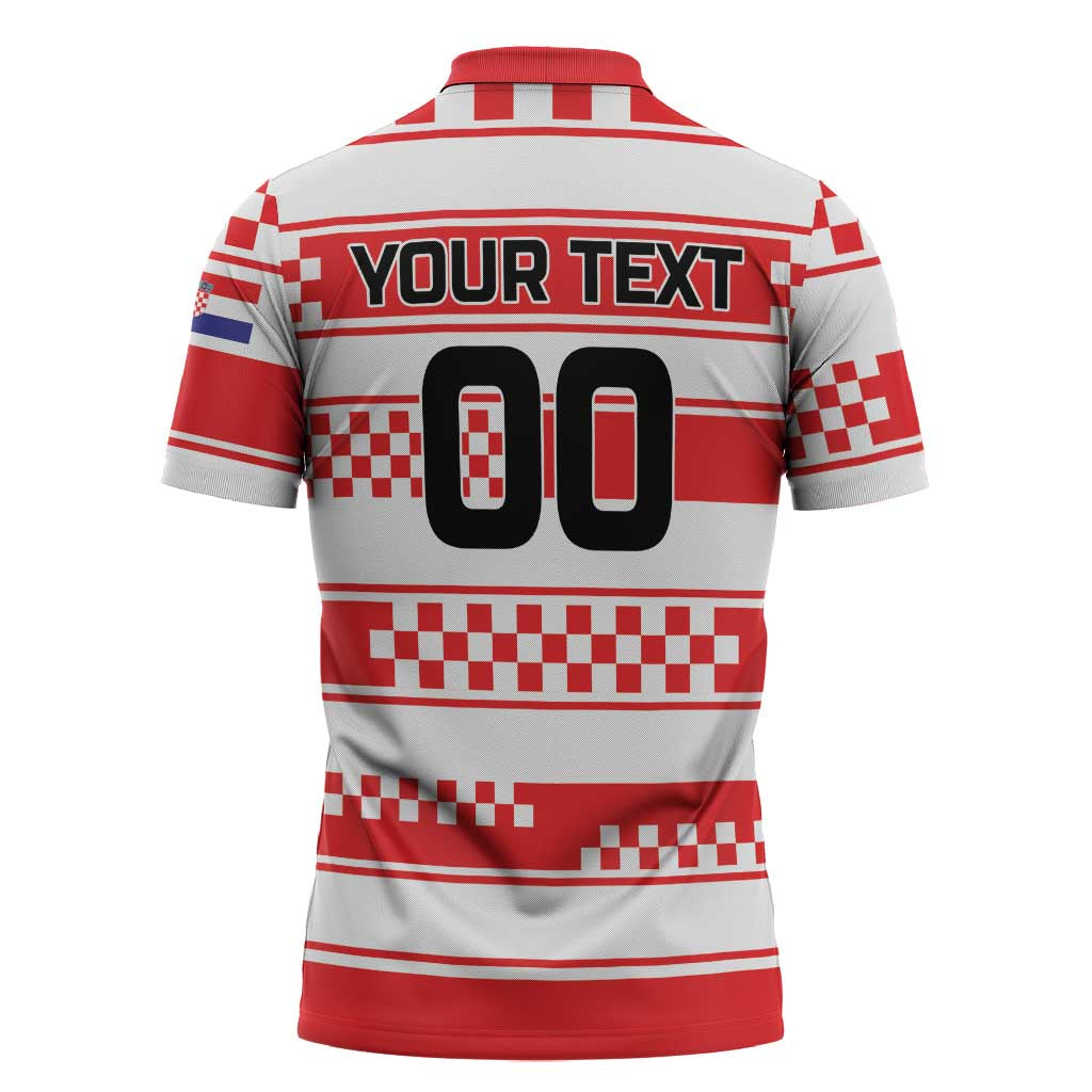 Custom World Football Croatia 2026 Zipper Polo Shirt Vatreni Hrabar Broj - Wonder Print Shop
