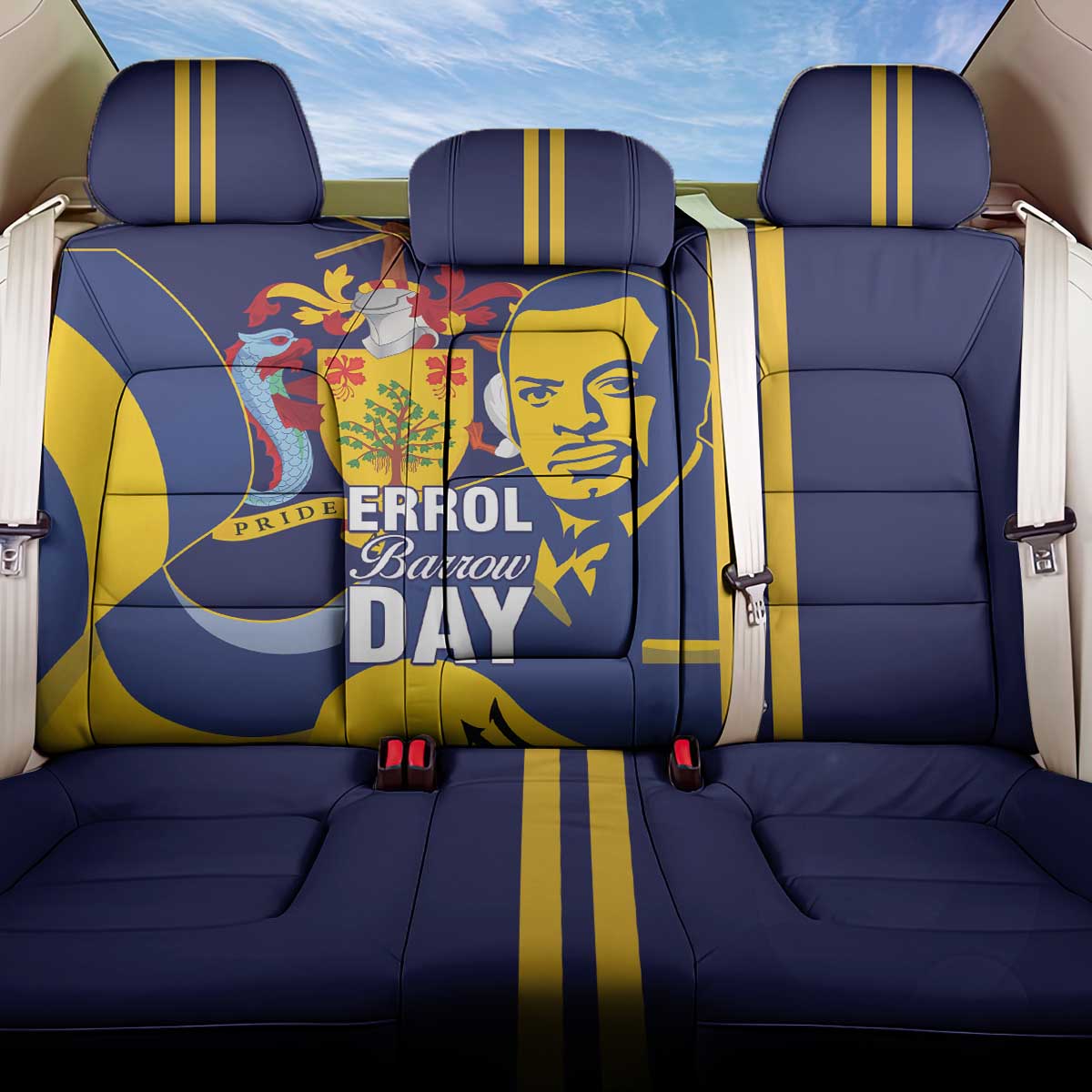 Barbados Errol Barrow Day Back Car Seat Cover Barbadian Father of Independence