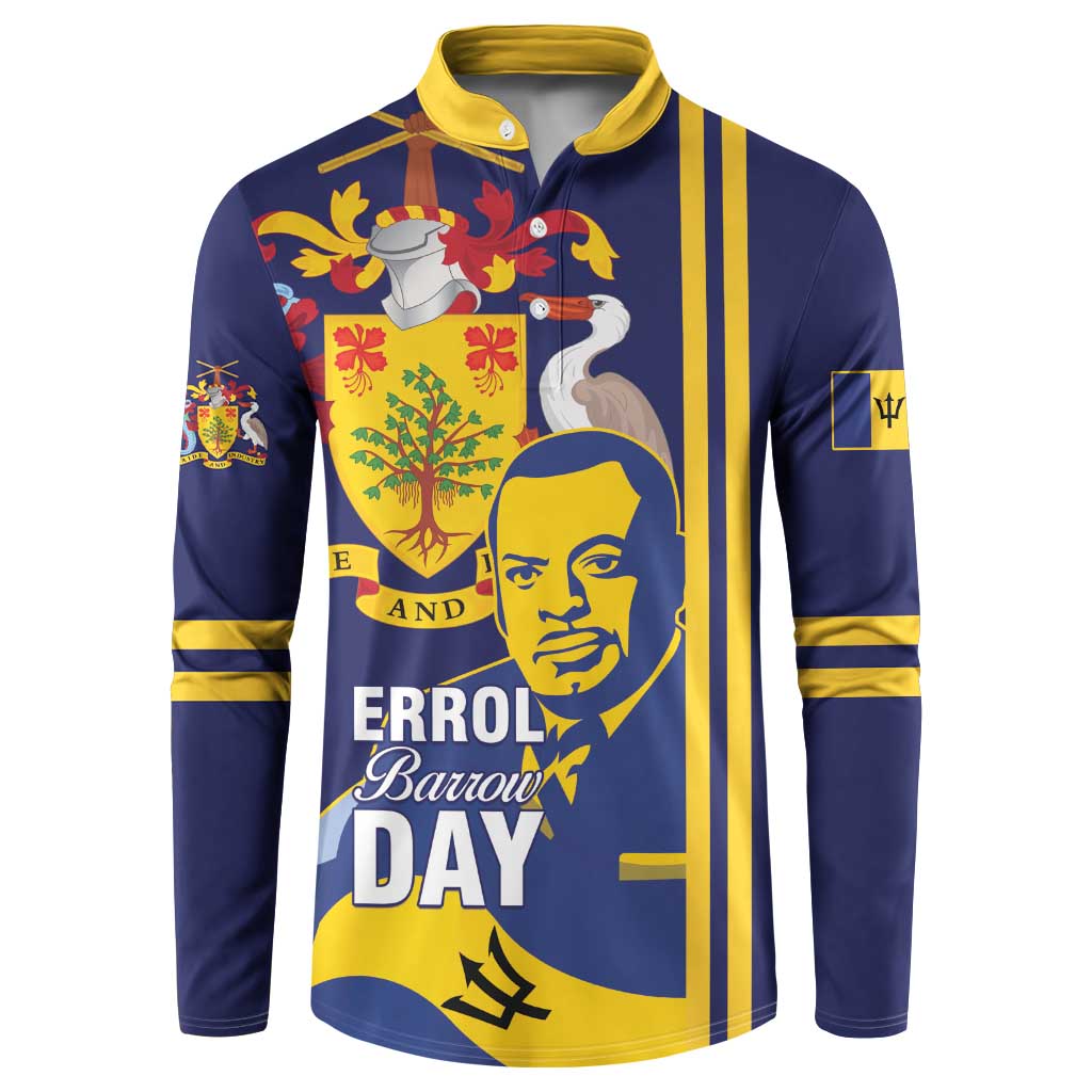 Barbados Errol Barrow Day Button Sweatshirt Barbadian Father of Independence