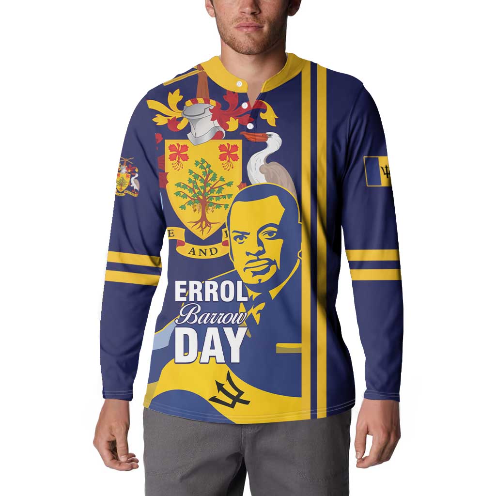 Barbados Errol Barrow Day Button Sweatshirt Barbadian Father of Independence