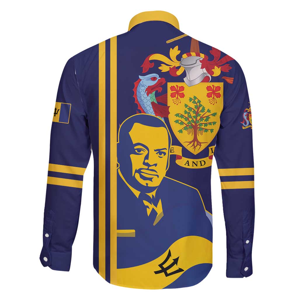 Barbados Errol Barrow Day Family Matching Long Sleeve Bodycon Dress and Hawaiian Shirt Barbadian Father of Independence