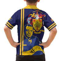 Barbados Errol Barrow Day Family Matching Off The Shoulder Long Sleeve Dress and Hawaiian Shirt Barbadian Father of Independence