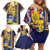 Barbados Errol Barrow Day Family Matching Off Shoulder Short Dress and Hawaiian Shirt Barbadian Father of Independence