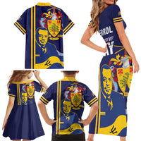 Barbados Errol Barrow Day Family Matching Short Sleeve Bodycon Dress and Hawaiian Shirt Barbadian Father of Independence