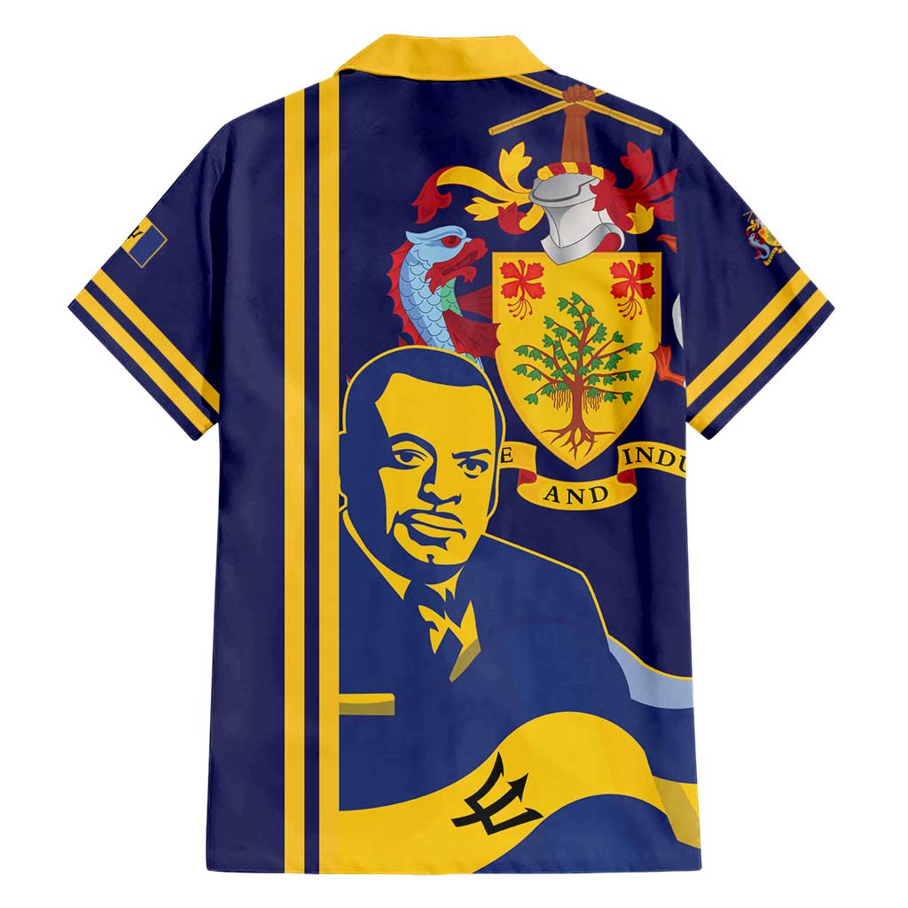 Barbados Errol Barrow Day Family Matching Short Sleeve Bodycon Dress and Hawaiian Shirt Barbadian Father of Independence