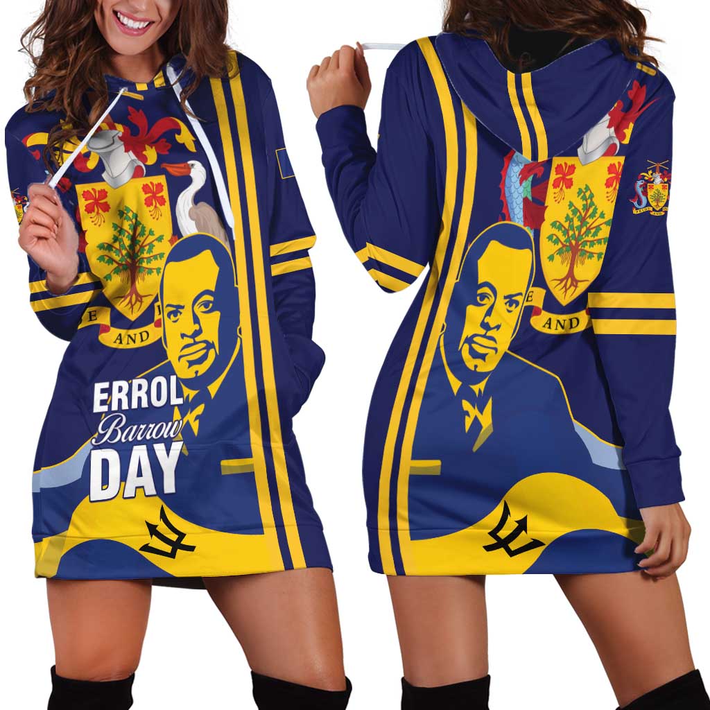 Barbados Errol Barrow Day Hoodie Dress Barbadian Father of Independence