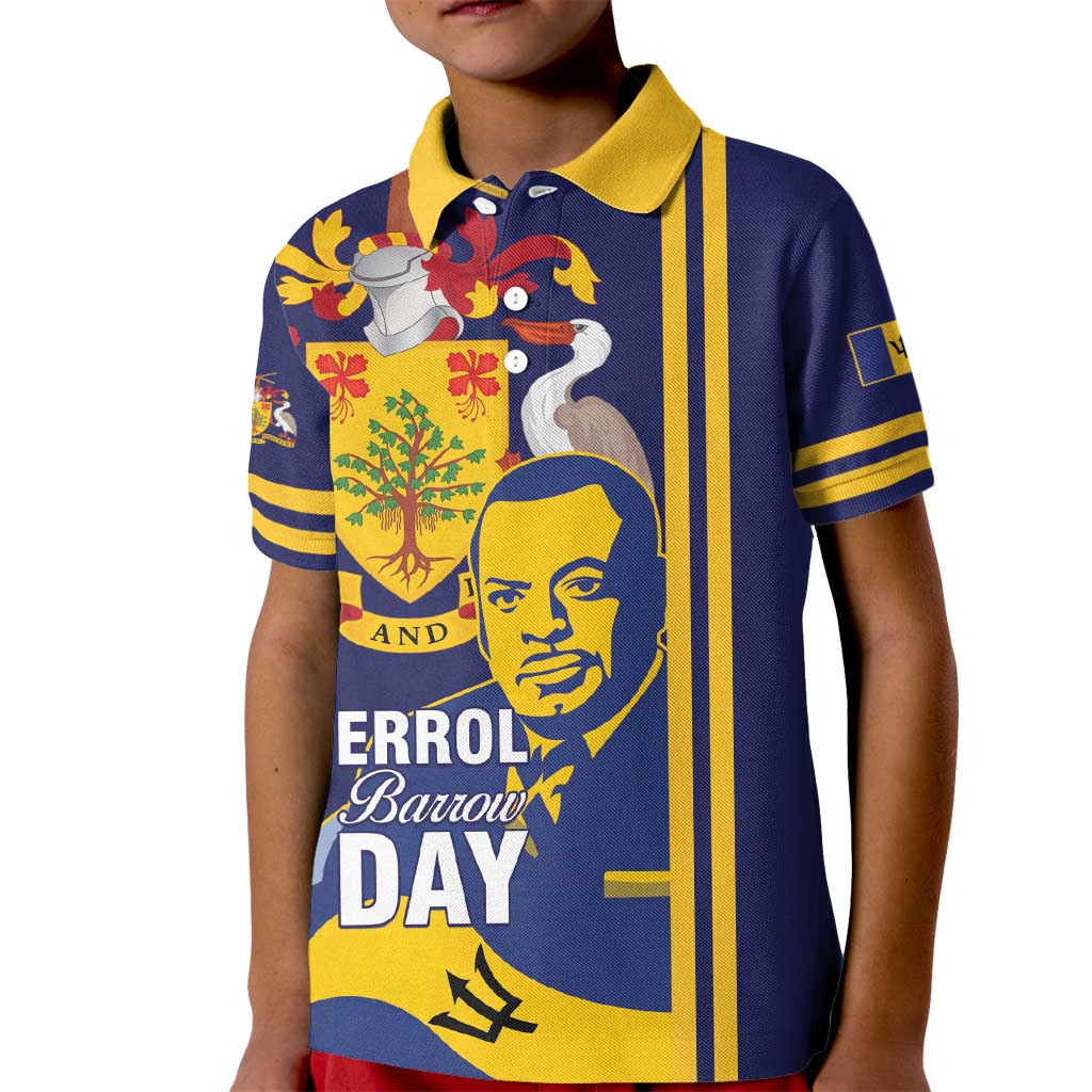 Barbados Errol Barrow Day Kid Polo Shirt Barbadian Father of Independence