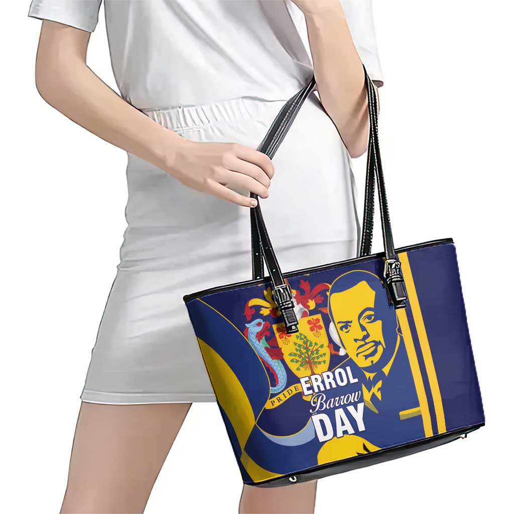 Barbados Errol Barrow Day Leather Tote Bag Barbadian Father of Independence