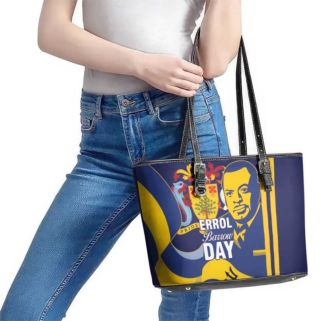 Barbados Errol Barrow Day Leather Tote Bag Barbadian Father of Independence