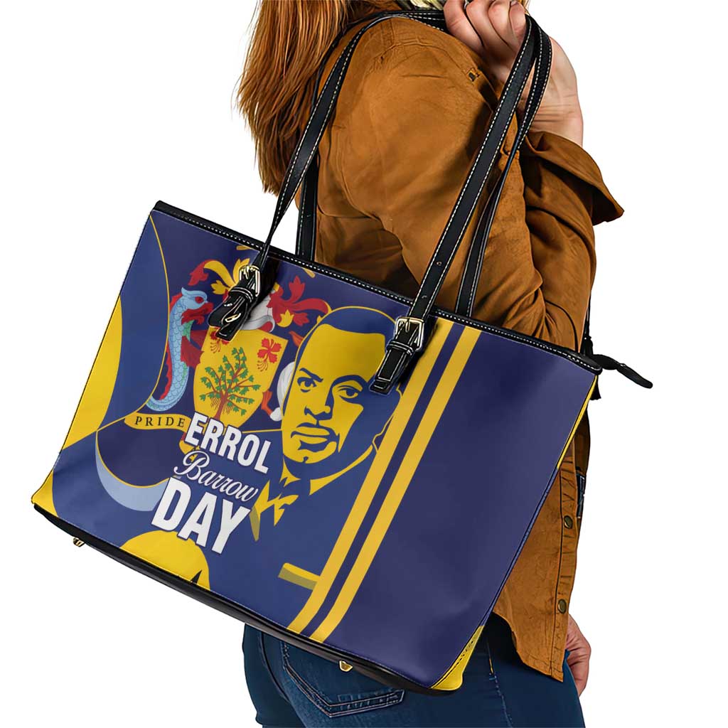 Barbados Errol Barrow Day Leather Tote Bag Barbadian Father of Independence
