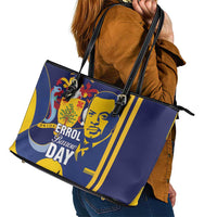 Barbados Errol Barrow Day Leather Tote Bag Barbadian Father of Independence