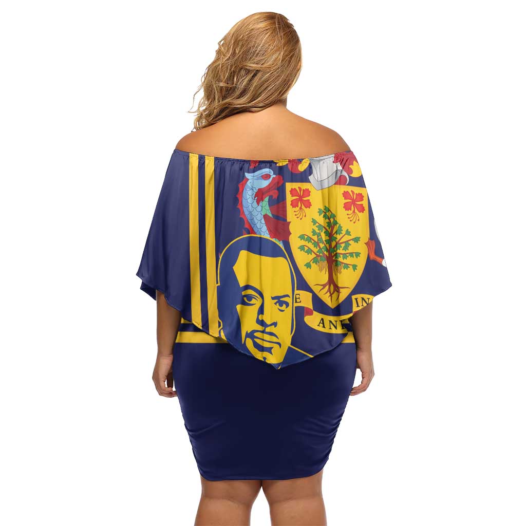 Barbados Errol Barrow Day Off Shoulder Short Dress Barbadian Father of Independence