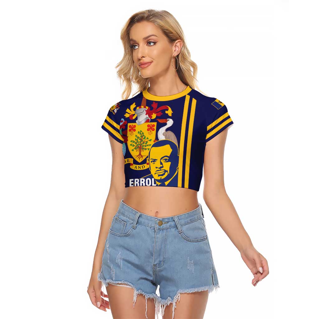 Barbados Errol Barrow Day Raglan Cropped T Shirt Barbadian Father of Independence - Wonder Print Shop