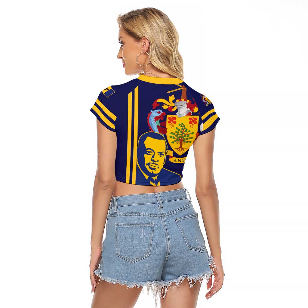 Barbados Errol Barrow Day Raglan Cropped T Shirt Barbadian Father of Independence - Wonder Print Shop