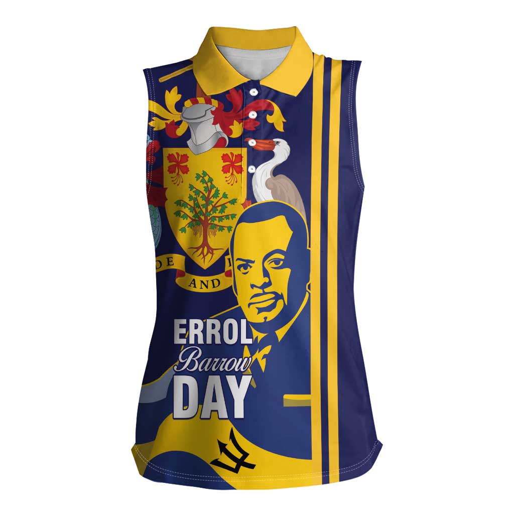 Barbados Errol Barrow Day Women Sleeveless Polo Shirt Barbadian Father of Independence - Wonder Print Shop