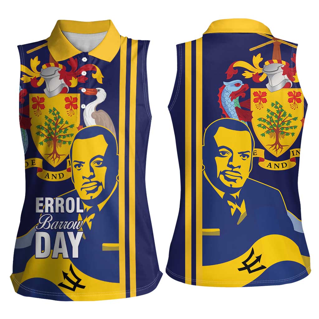 Barbados Errol Barrow Day Women Sleeveless Polo Shirt Barbadian Father of Independence - Wonder Print Shop