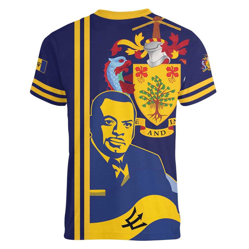 Barbados Errol Barrow Day Women V-Neck T-Shirt Barbadian Father of Independence - Wonder Print Shop