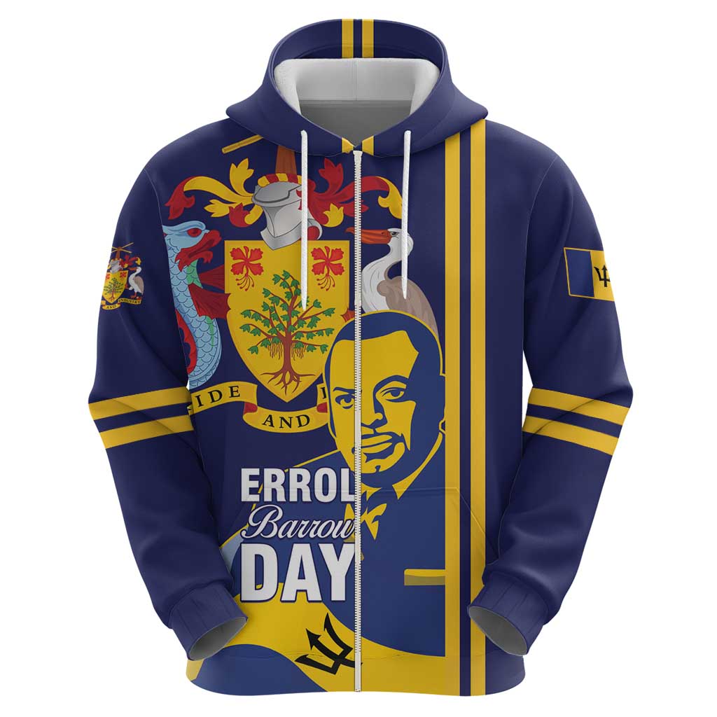 Barbados Errol Barrow Day Zip Hoodie Barbadian Father of Independence - Wonder Print Shop