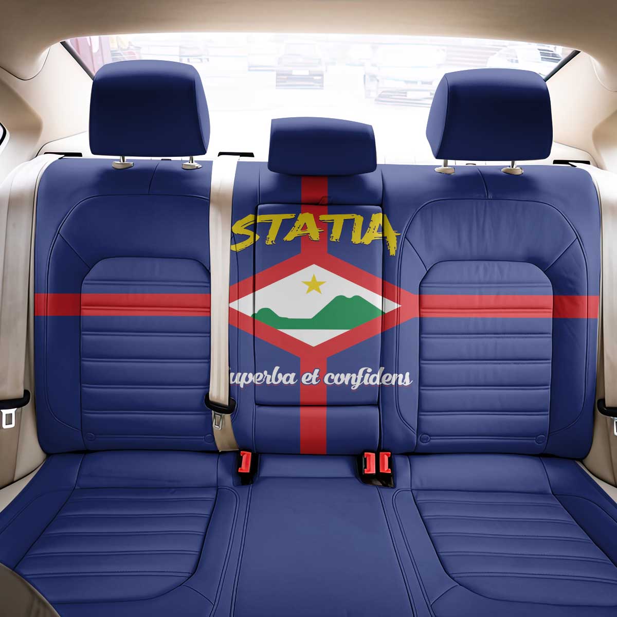 Statia Back Car Seat Cover Sint Eustatius Coat Of Arms