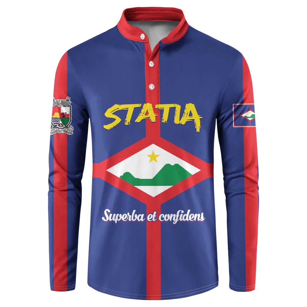 Personalised Statia Button Sweatshirt Sint Eustatius Coat Of Arms